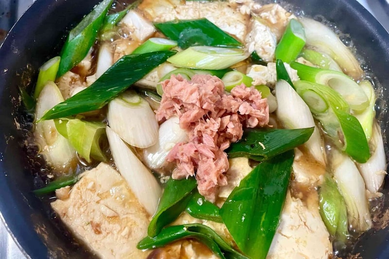 ネギ豆腐のうま煮
