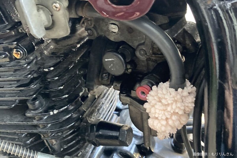 ガソリン漏れバイク