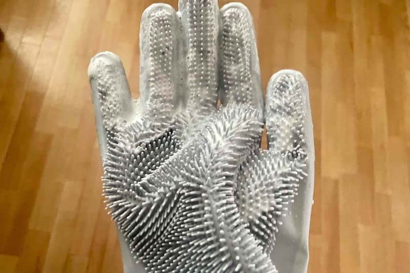 ブラシ付シリコーンお掃除手袋