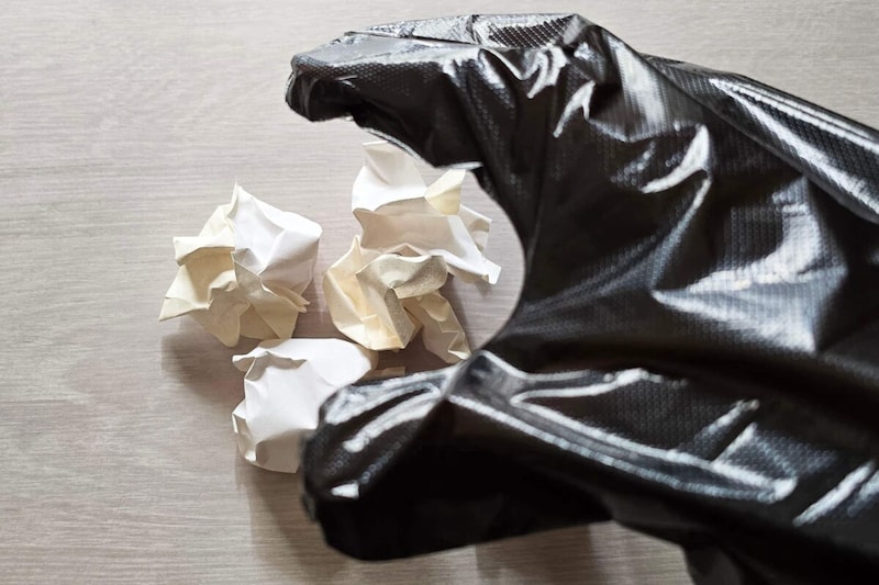 手袋型ゴミ袋・紙