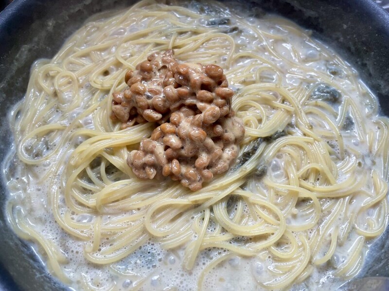 納豆クリームパスタ