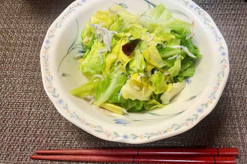 春キャベツのペペロンチーノ