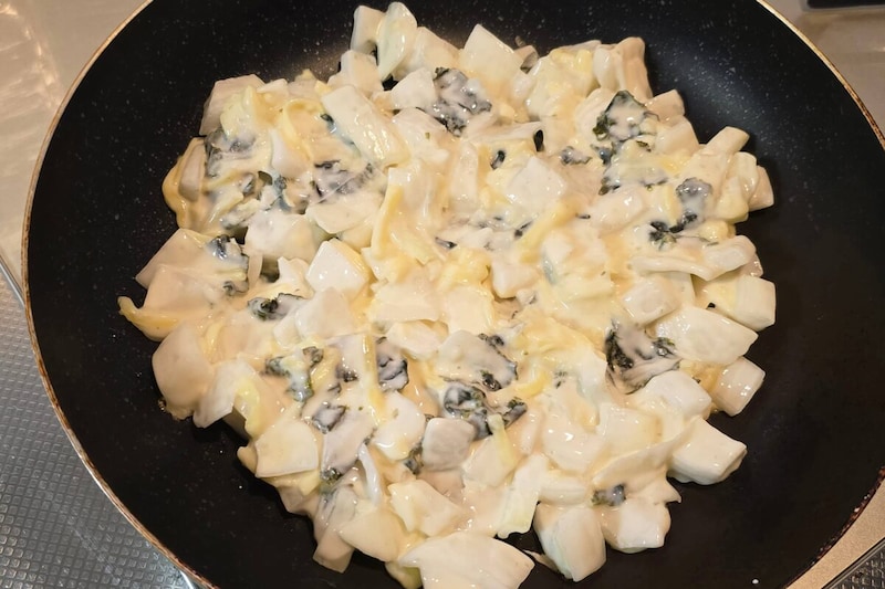 新玉ねぎと海苔のチーズ入りチヂミ