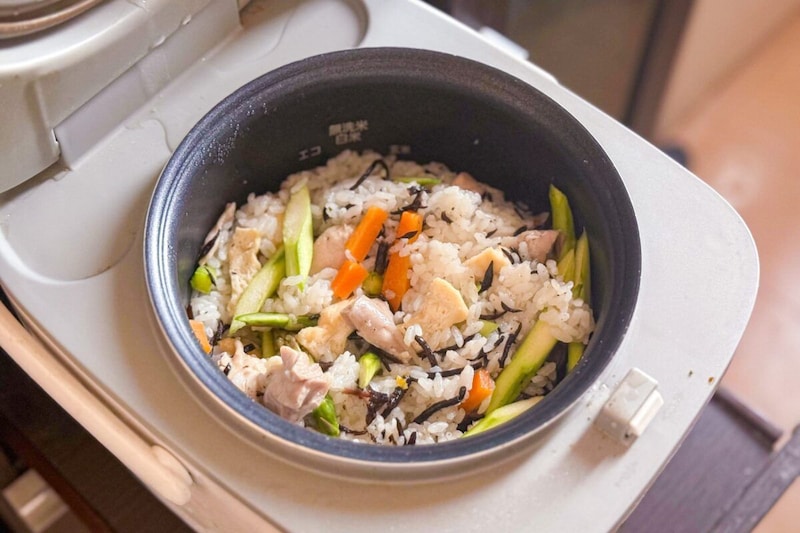 アスパラガスの炊き込みご飯