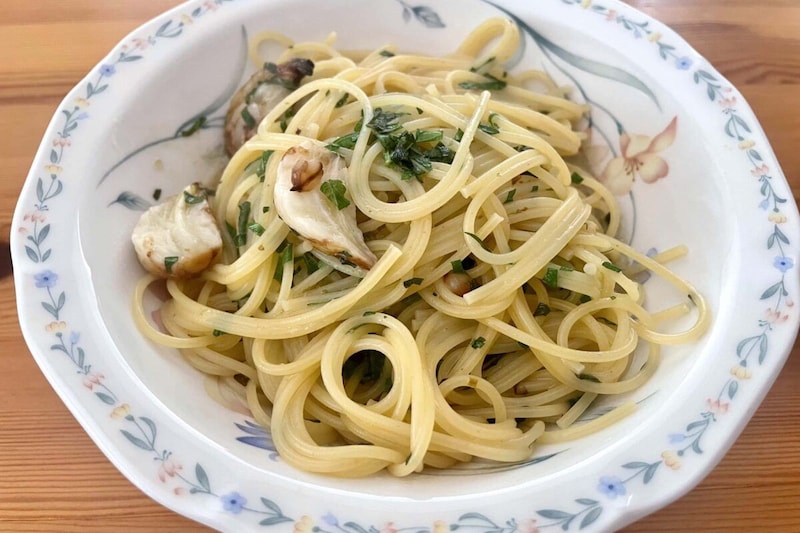 柚子胡椒と大葉のオイルパスタ