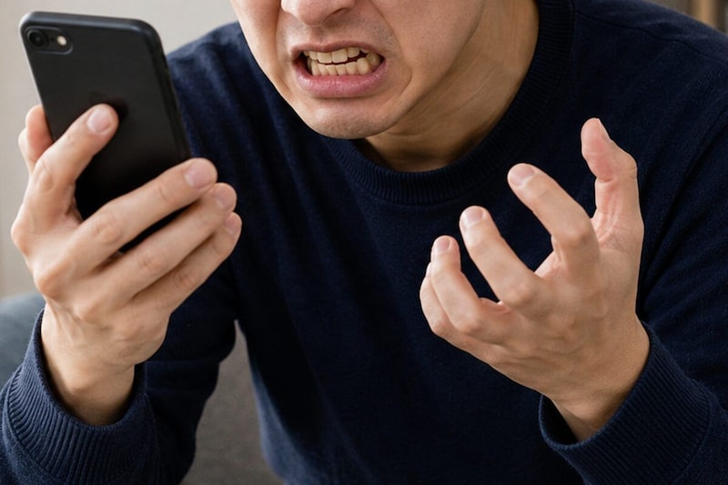 怒る男性