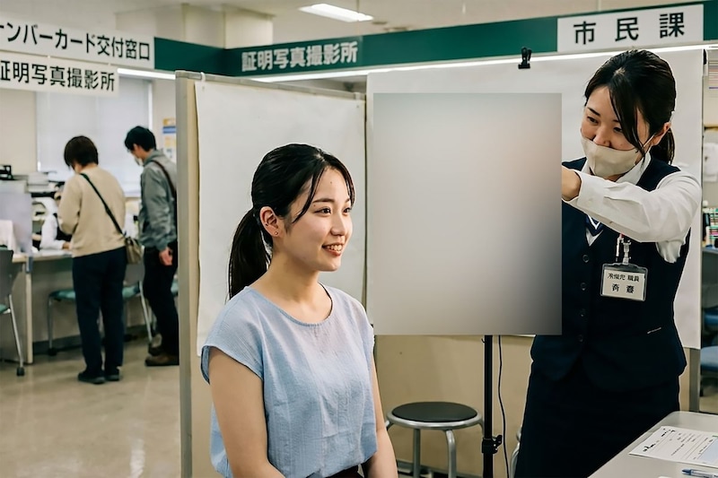 マイナンバーカードの顔写真がうまく撮れず… 市役所が用意したアイテムが「令和すぎる」と話題に