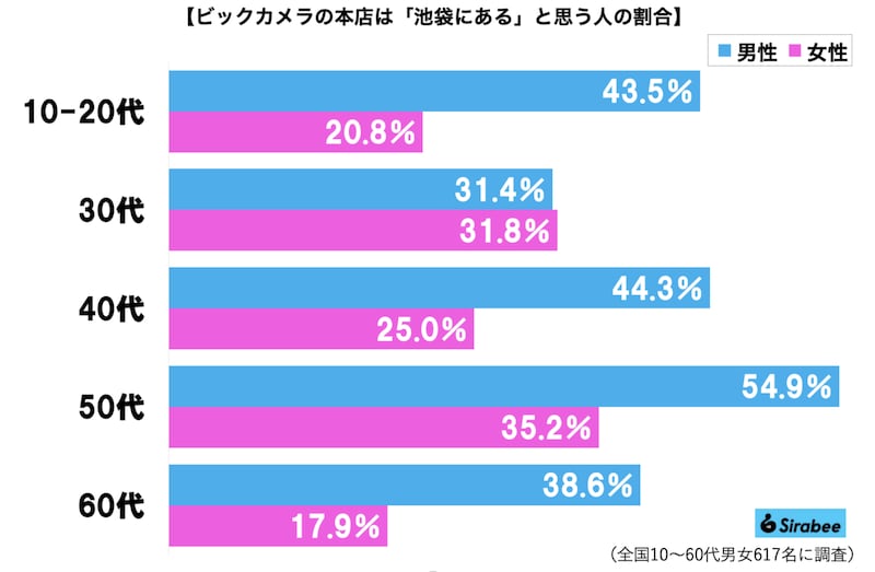 「ビックカメラ本店はどこ？」グラフ