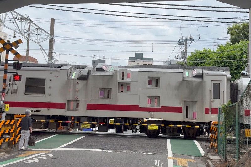 踏切に突如現れた電車、とんでもない形状に「初めて見た…」と驚きの声 JR東日本に「謎デザインの理由」聞いた