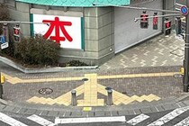 書店前の点字ブロックが「本」の形、安全性に疑問の声上がるが…　道路管理者も「全くの偶然」と驚き