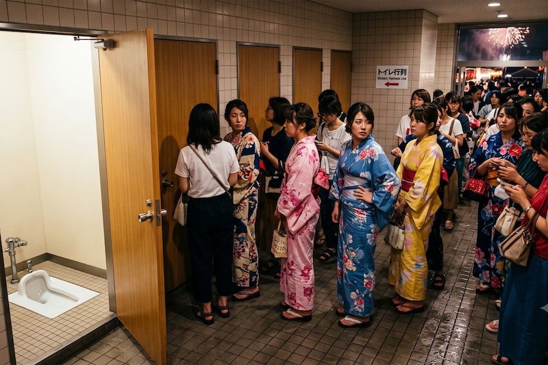 和式トイレの“声かけマナー”どうしてる？　「モヤモヤする」「怪訝な顔された」花火大会で長蛇の列が…