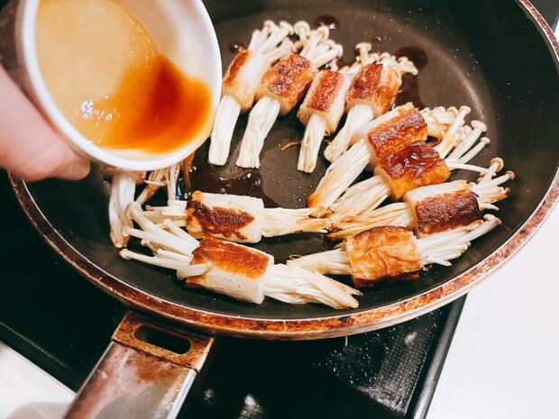 ちくわのえのき詰め照り焼き