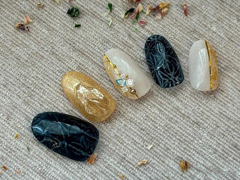 和風ネイル 江戸切子