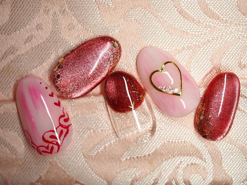 ハートネイル バレンタインネイル