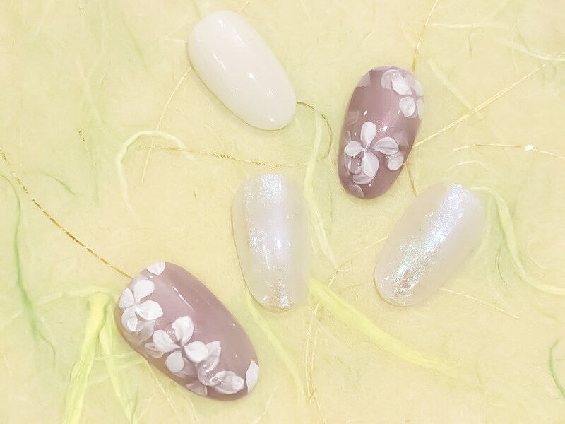 紫陽花ネイル 5月6月 おすすめ フラワーデザイン