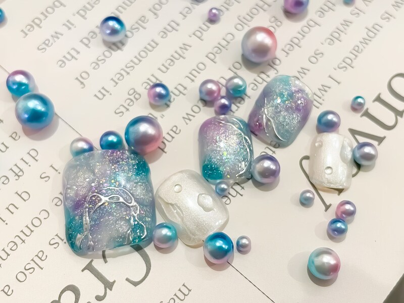 人魚姫 プリンセス ゆめかわ デザインネイル フット