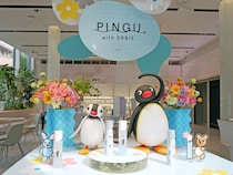 表参道のオルビスで「ピングー」とコラボしたイベント開催中！限定化粧水ボトルやドリンクが登場