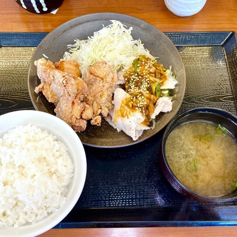 【潜入実食ガチレポ】ひんやりサッパリ「豚しゃぶ」とガッツリサイズ「塩にんにくからあげ」が合体したら…