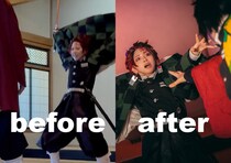 【画像】え…っ！　「ギャップすごい笑」こちらが『鬼滅の刃』“神写真”のビフォーアフターです（9枚）