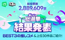 『ワンピース』が5冠、『鬼滅の刃』＆『入学傭兵』が2冠、達成！　LINEマンガによる「推しマンガ総選挙」結果発表