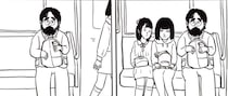 【漫画】隣に座った途端に「スッ」と距離を置かれた男性　切なすぎる”自問自答”に「なんで？」「似た経験した」【作者インタビュー】