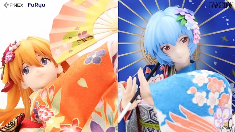 レイ＆アスカのガチ和装フィギュア「愛が試される価格」と話題　フリュー×吉徳の本気