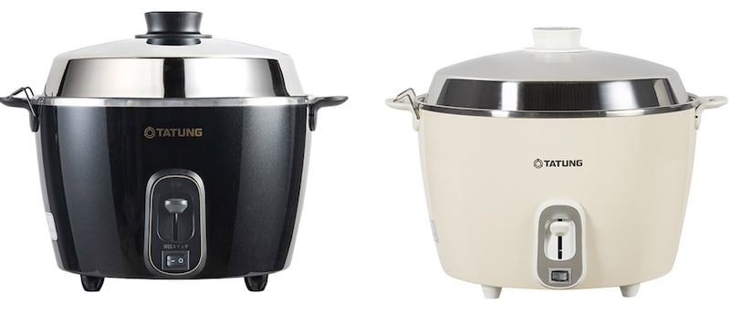 左/新型「大同電鍋」のクリスタルブラック（TAC-06RM）。右/新型「大同電鍋」のミルクティー（TAC-11RM）