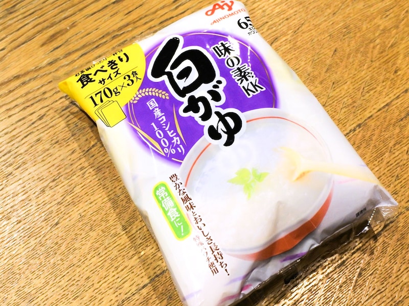 今回、『味の素』の「白がゆ」3食入りが発売