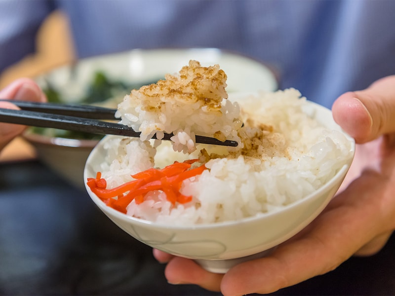 「半ライス（粉かつお付）」200円