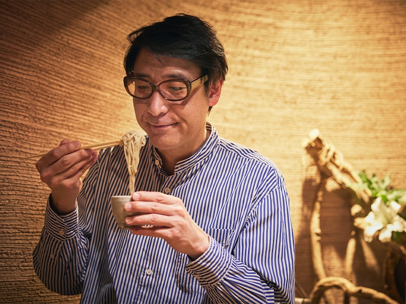 3種の蕎麦の食べ比べに笑顔が止まりません