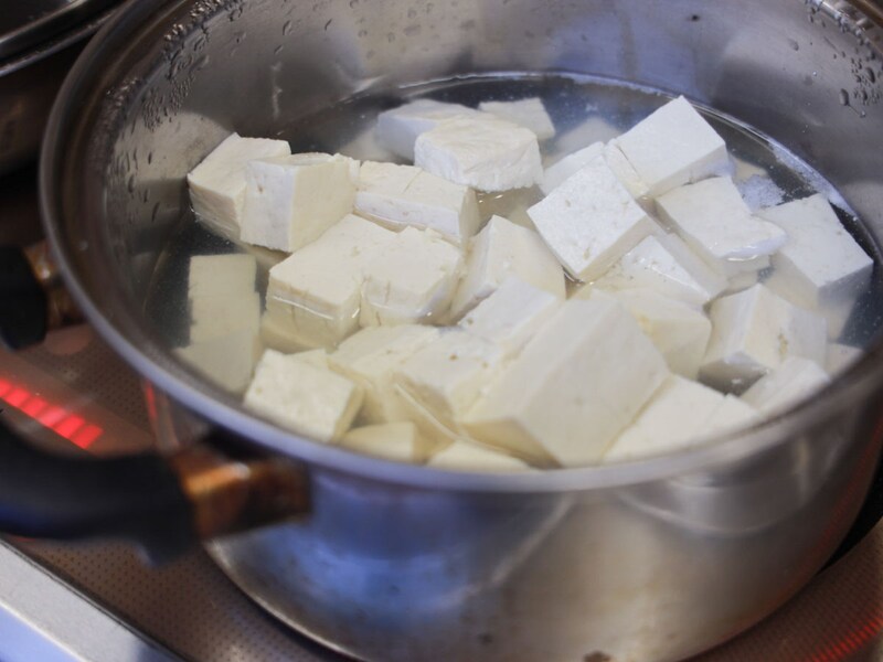 豆腐の茹で汁を活かした酸辣湯も作りました！
