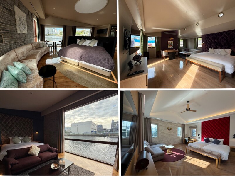 どの部屋からも運河が眺められ、3の部屋は唯一2階部がテラスになっている