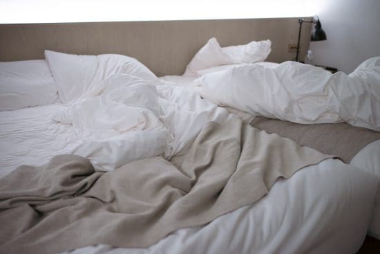 使用後のベッド