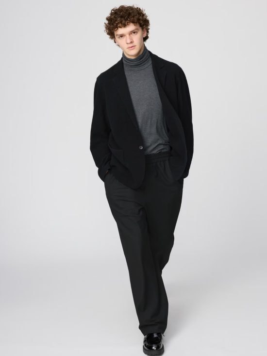 極暖ヒートテックカシミヤブレンドタートルネックT/9分袖