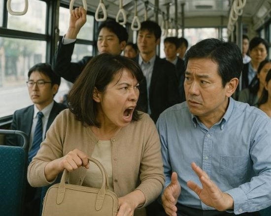 前の座席の夫婦が突然ケンカし始めた