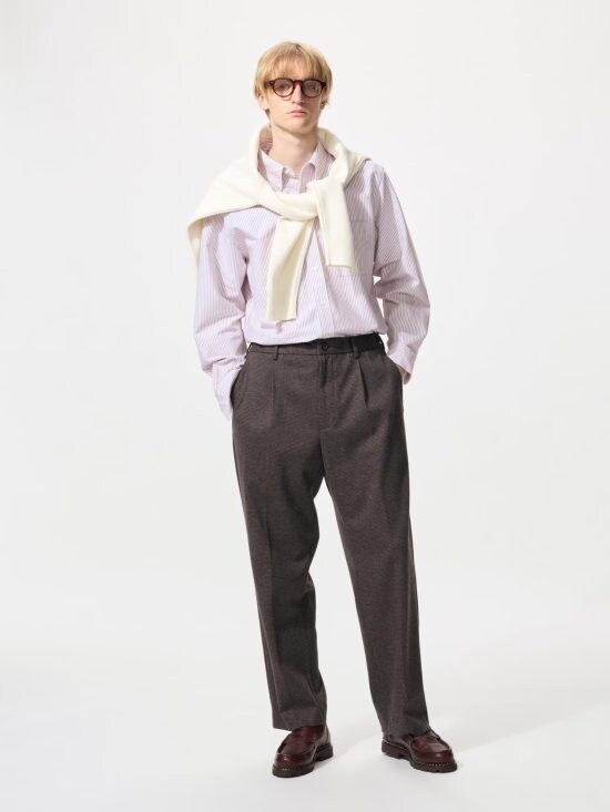 タックワイドパンツ チドリ（ユニクロ）