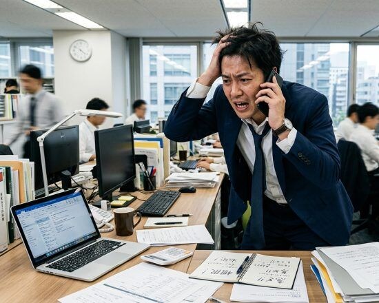 慌てる男性