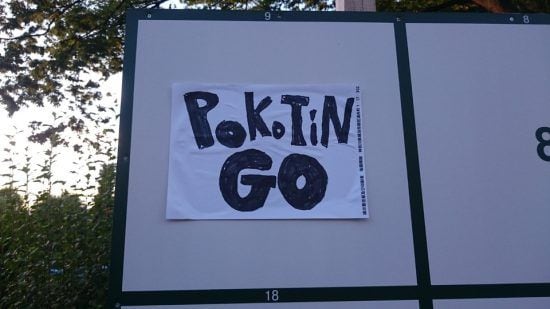 「PoKoTiN GO」とだけ書かれた選挙ポスター