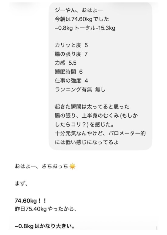 毎朝の体調報告