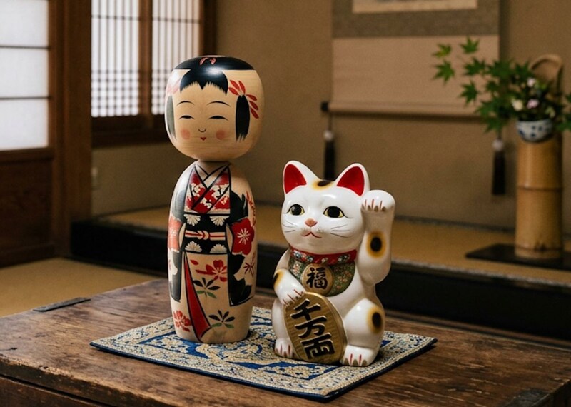 こけしや招き猫