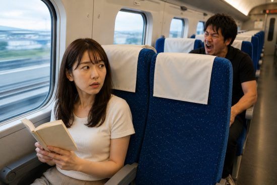 「邪魔なんだよ!」新幹線で座席を蹴ってくる後ろの男性…恐怖に震えた女性客を救った“強面男性の一言”
