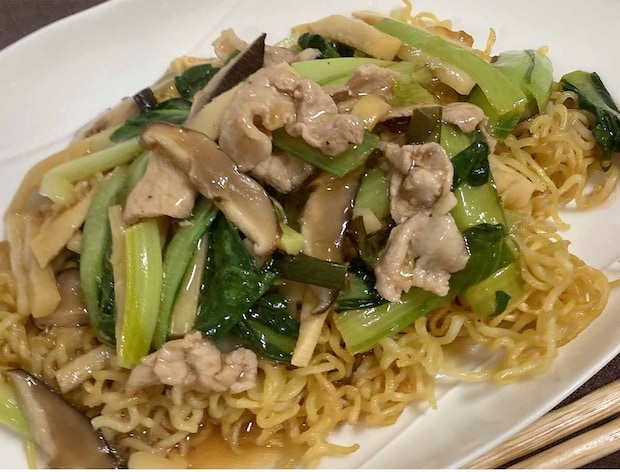 栗原はるみさん「豚肉と小松菜のあんかけ焼きそば」
