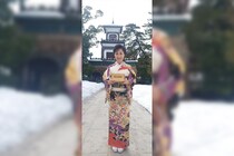 島津悦子 地元・金沢市の尾山神社節分祭豆撒き神事に参加