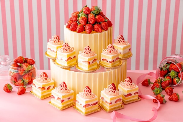 クリスマスケーキをビュッフェサイズに 苺&ミルクの紅白ビュッフェ「ヒルトン成田」に26年1月5日より期間限定登場