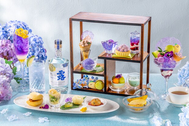 東京・品川：鎌倉クラフトジン「露」コラボの紫陽花チャイニーズアフタヌーンティー、5月7日より期間限定販売