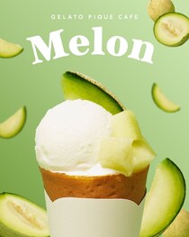 ジェラピケカフェにメロンのクレープ＆ソフトクリーム登場　”Melon”フェアを5月14日より開催