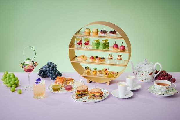 大阪ステーションホテル:3色のブドウを食べ比べられるパルフェ付きアフタヌーンティー、7月6日より1ヵ月弱展開