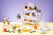 京都府：ブルーベリー×桃のアフヌン、7月1日より2ヵ月限定登場　千円オプションは「ブルーベリーと桃のパフェ」