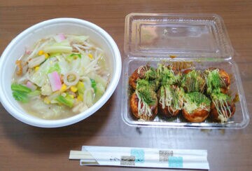 【飯塚】たこやき 福のカリじゅわ「大玉たこ焼き」とヘルシーな「野菜たっぷりちゃんぽん」