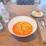 【小竹】New open！花と緑に囲まれた癒され空間でいただく♪ ガーデンmamaの花カフェバーの海鮮トマトパスタ